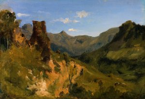 Valley in the Auvergne Mountains Oil painting by Theodore Rousseau
