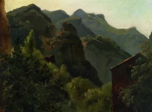 Versant de la Vallee de Saint-Vincent Auvergne Oil painting by Theodore Rousseau