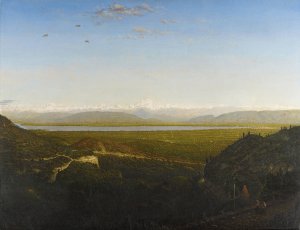View of Mont Blanc, Seen from La Faucille Oil painting by Theodore Rousseau
