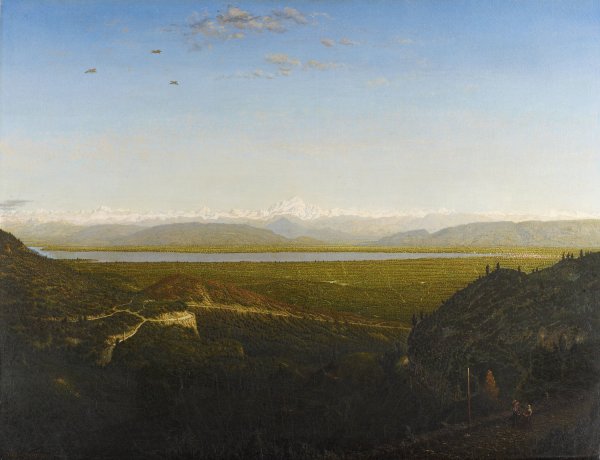 View of Mont Blanc, Seen from La Faucille  by Theodore Rousseau - Hand-Painted Oil Painting Reproduction