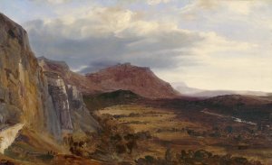 View of Saleve, near Geneva by Theodore Rousseau Oil Painting