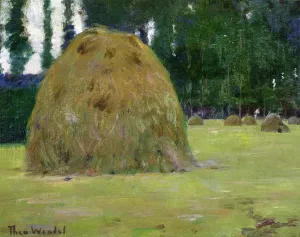 Haystacks in Giverny, France painting by Theodore Wendel
