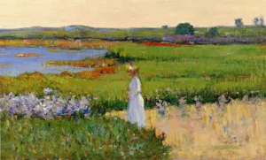 Woman by the Sea, Cape Ann, Massachusetts by Theodore Wendel - Oil Painting Reproduction