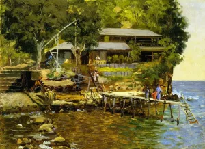 Homoko, Japan by Theodore Wores Oil Painting