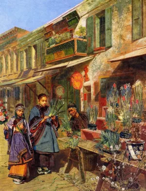 New Years Day in San Franciscos Chinatown painting by Theodore Wores