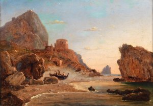 Capri, Marina Piccola Oil painting by Theodoro Duclere