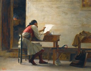 A Good Read by Theodoros Ralli Oil Painting