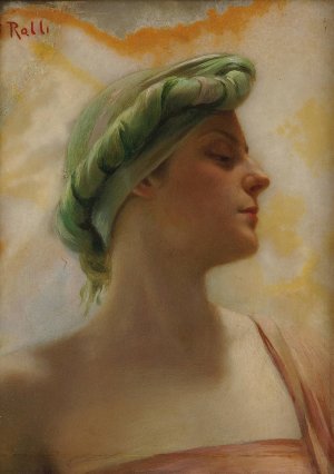 An oriental beauty by Theodoros Ralli Oil Painting