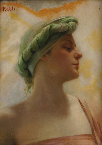 An oriental beauty by Theodoros Ralli - Hand-Painted Oil Painting Reproduction
