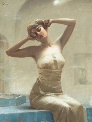 At the bath by Theodoros Ralli Oil Painting