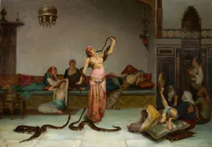 Charmeuse De Serpents Oil painting by Theodoros Ralli