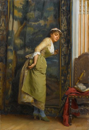 Eavesdropping by Theodoros Ralli Oil Painting