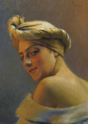 Girl With Turban by Theodoros Ralli Oil Painting