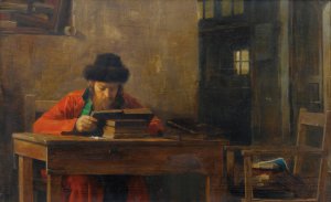 Reading Rabbi by Theodoros Ralli Oil Painting
