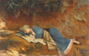 Resting Greek Girl by Theodoros Ralli Oil Painting