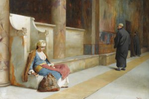 Resting In A Greek Monastery by Theodoros Ralli Oil Painting