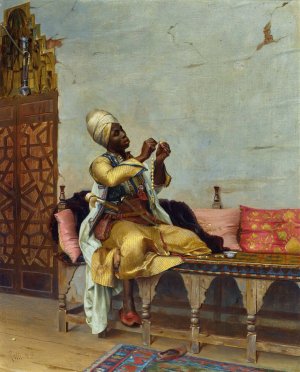 Stringing Pearls by Theodoros Ralli Oil Painting