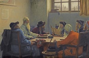 The Seven Rabbis in Jerusalem by Theodoros Ralli Oil Painting