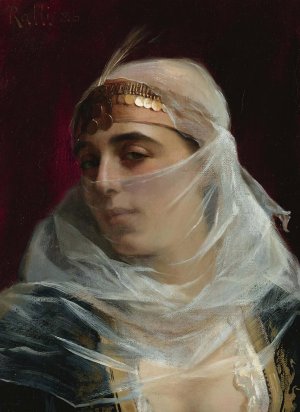Turkish Woman by Theodoros Ralli Oil Painting