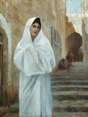 Young Girl, Jerusalem by Theodoros Ralli Oil Painting
