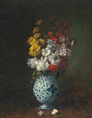 Blumenstuck by Theodule Ribot Oil Painting