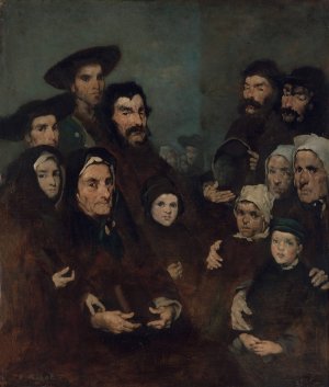 Breton Fishermen and Their Families by Theodule Ribot Oil Painting
