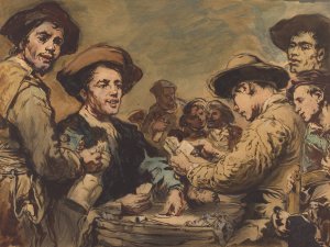 Card Players by Theodule Ribot Oil Painting