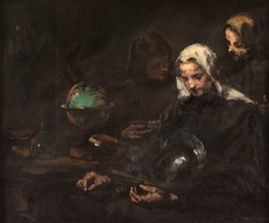 Chez l'antiquaire by Theodule Ribot Oil Painting