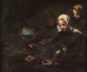 Chez l'antiquaire by Theodule Ribot Oil Painting