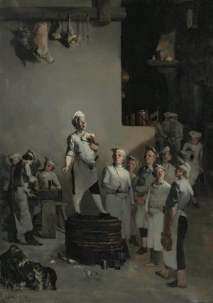 La Fete Du Chef by Theodule Ribot Oil Painting