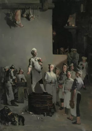 La Fete Du Chef by Theodule Ribot Oil Painting
