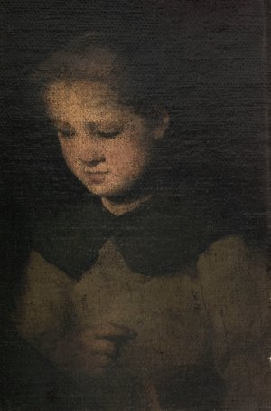 La fillette en gris by Theodule Ribot Oil Painting