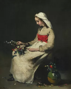 La Fleuriste by Theodule Ribot Oil Painting