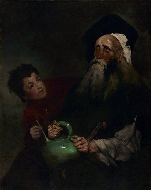 Lazarillo de Tormes and His Blind Master by Theodule Ribot Oil Painting
