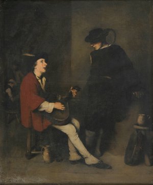 Le Joueur de guitare by Theodule Ribot Oil Painting
