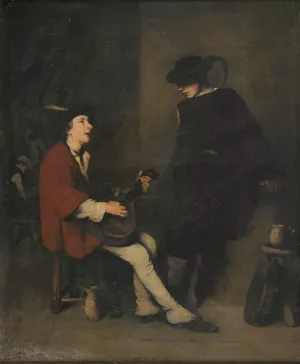 Le Joueur de guitare by Theodule Ribot Oil Painting