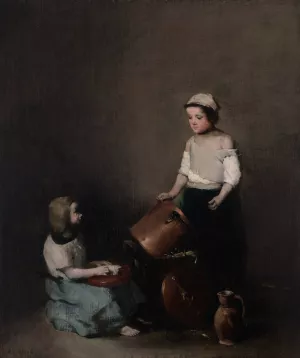 Les petites recureuses by Theodule Ribot Oil Painting