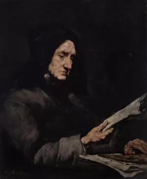 Les titres de famille by Theodule Ribot Oil Painting