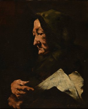 Les Titres de famille by Theodule Ribot Oil Painting