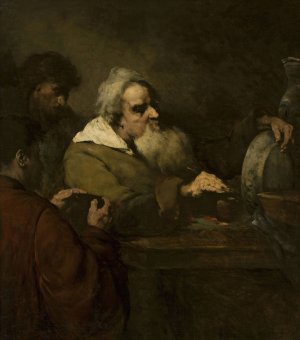 Painter of ceramics by Theodule Ribot Oil Painting