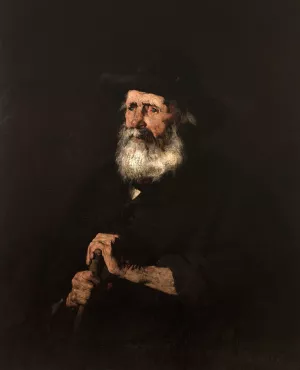 Portrait d'un vieillard by Theodule Ribot Oil Painting