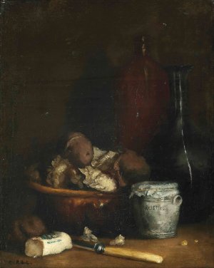 Rillettes avec accompagnements by Theodule Ribot Oil Painting