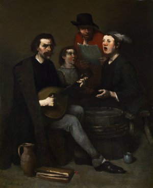 Singers by Theodule Ribot Oil Painting