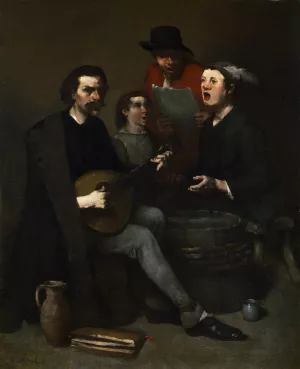 Singers by Theodule Ribot Oil Painting