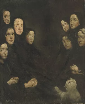 The Discussion by Theodule Ribot Oil Painting