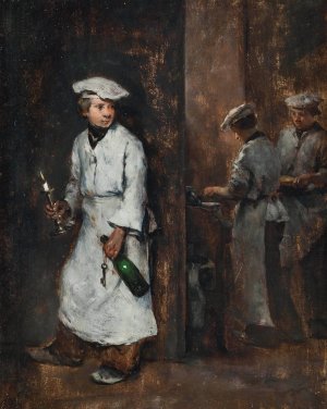 The young sommelier by Theodule Ribot Oil Painting