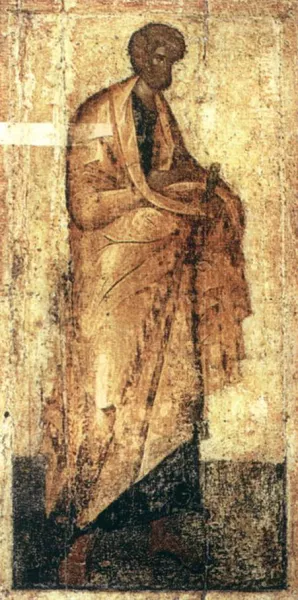 Icon from the Deesis Tier by Theophanes The Greek Oil Painting