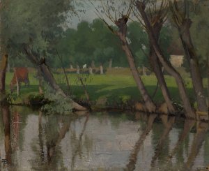 Brook at Hangenbieten in the Alsace by Theophil Preiswerk Oil Painting