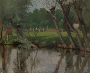 Brook at Hangenbieten in the Alsace by Theophil Preiswerk Oil Painting