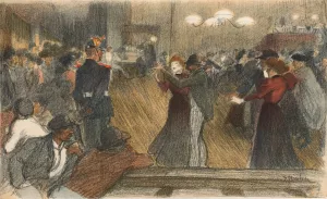 Bal de Barriere by Theophile Alexandre Steinlen Oil Painting